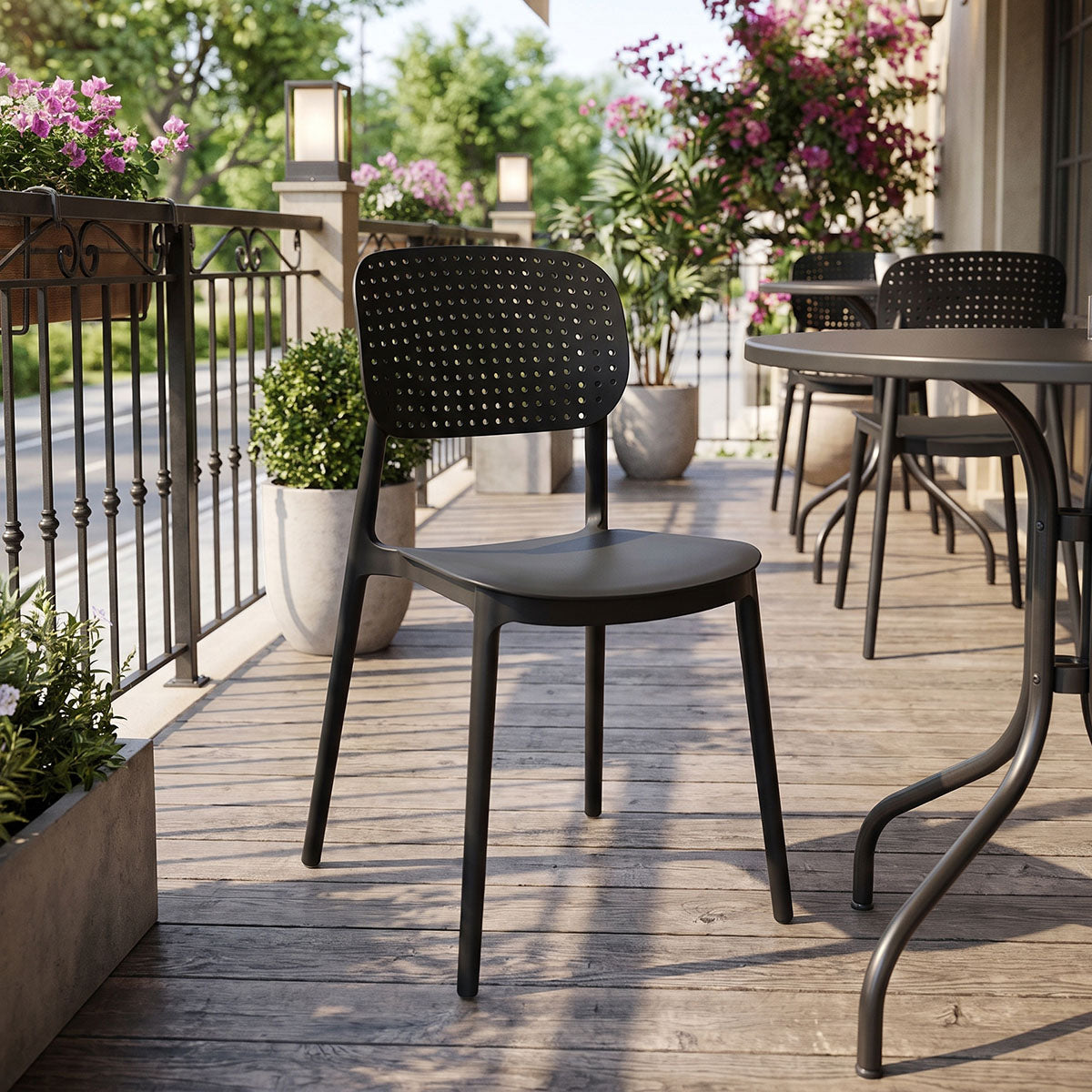 Καρέκλα Regande  στοιβαζόμενη pp μαύρο 42x49.5x82εκ - Pakobazaar