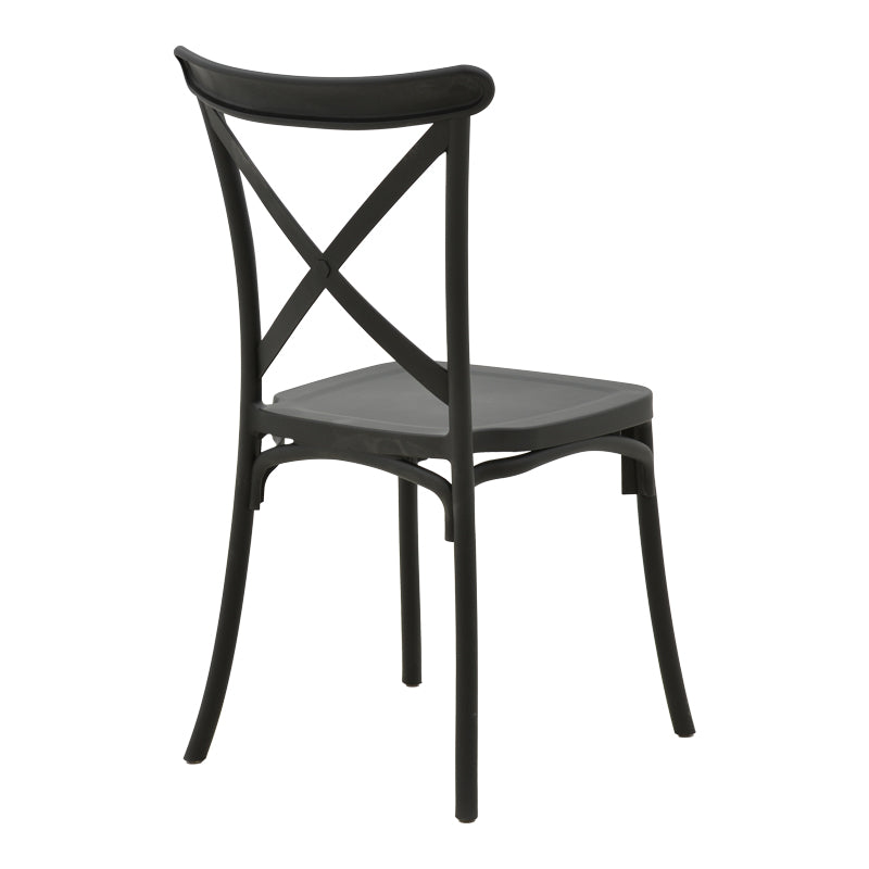 Καρέκλα Crossie  στοιβαζόμενη pp μαύρο 43x53x88εκ - Pakobazaar