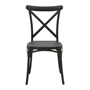 Καρέκλα Crossie  στοιβαζόμενη pp μαύρο 43x53x88εκ - Pakobazaar