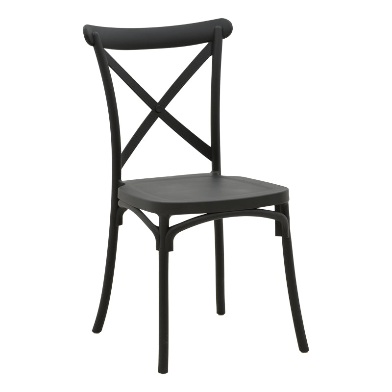 Καρέκλα Crossie  στοιβαζόμενη pp μαύρο 43x53x88εκ - Pakobazaar