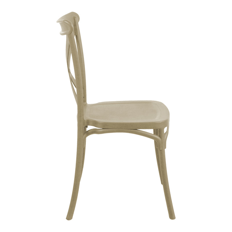 Καρέκλα Crossie  στοιβαζόμενη pp cappuccino 43x53x88εκ - Pakobazaar