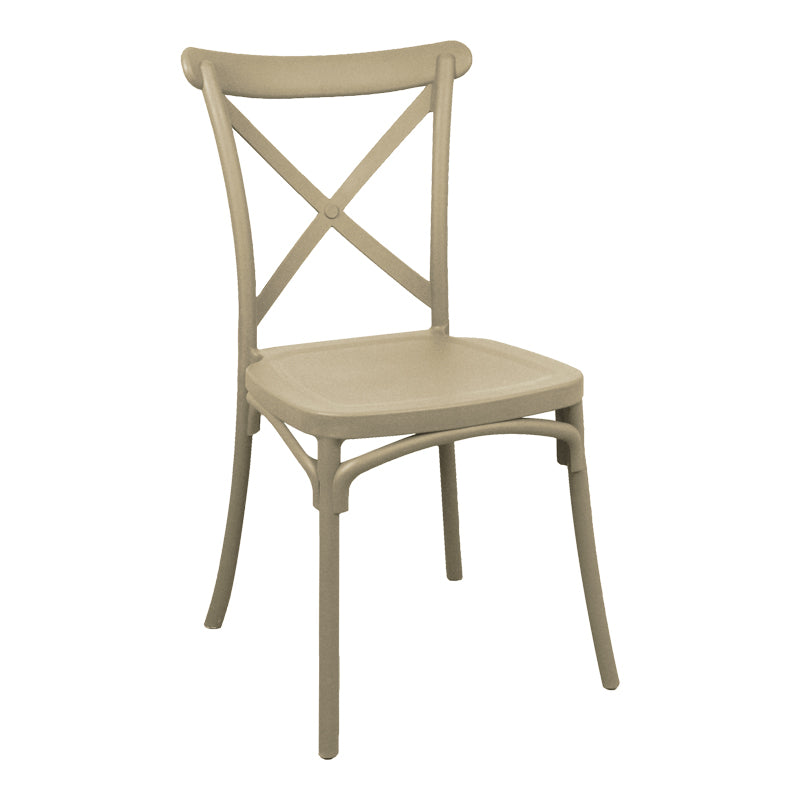 Καρέκλα Crossie  στοιβαζόμενη pp cappuccino 43x53x88εκ - Pakobazaar