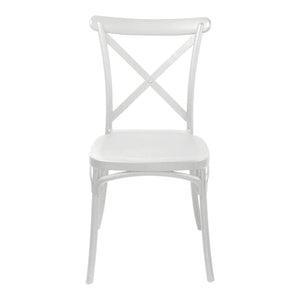 Καρέκλα Crossie  στοιβαζόμενη pp λευκό 43x53x88εκ - Pakobazaar