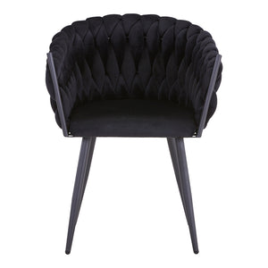 Πολυθρόνα Vivian  μαύρο βελούδο-πόδι μαύρο μέταλλο 61x55x80εκ - Image 4
