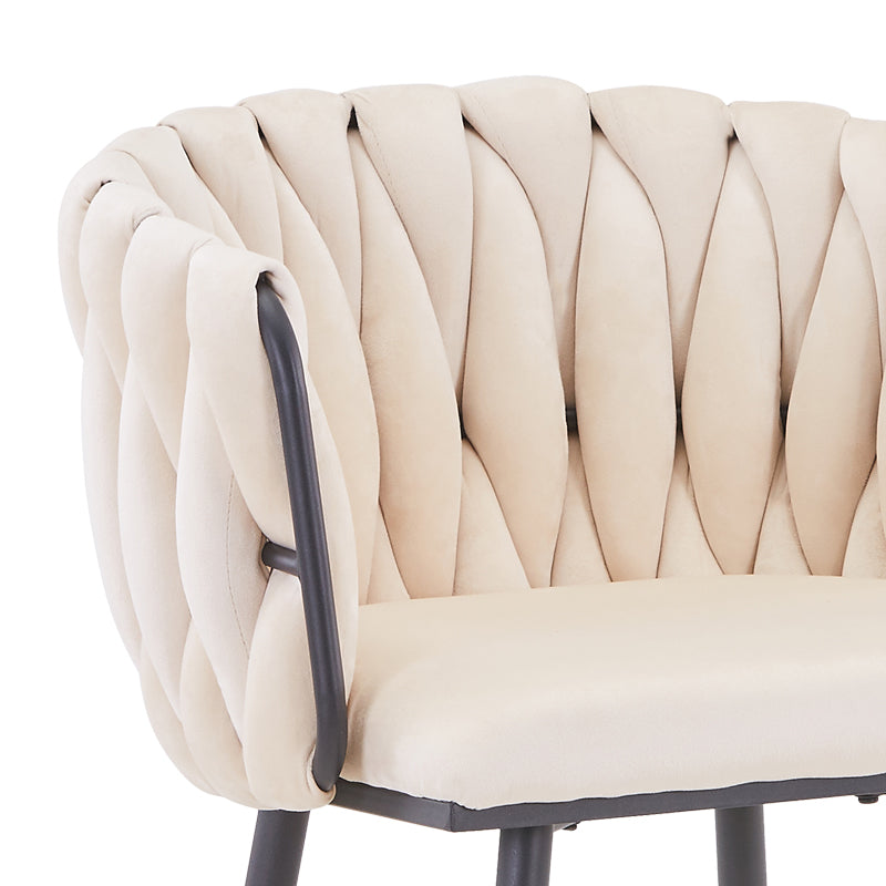 Σκαμπό μπαρ Vivian  μπεζ βελούδο-πόδι μαύρο μέταλλο 57x50x100εκ - Image 5