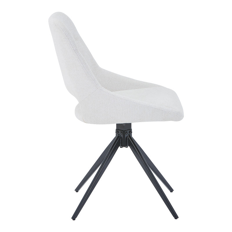 Καρέκλα περιστρεφόμενη Luciano I  σε κρεμ ύφασμα-πόδι μεταλλικό μαύρο 52.5x54x85εκ - Image 2