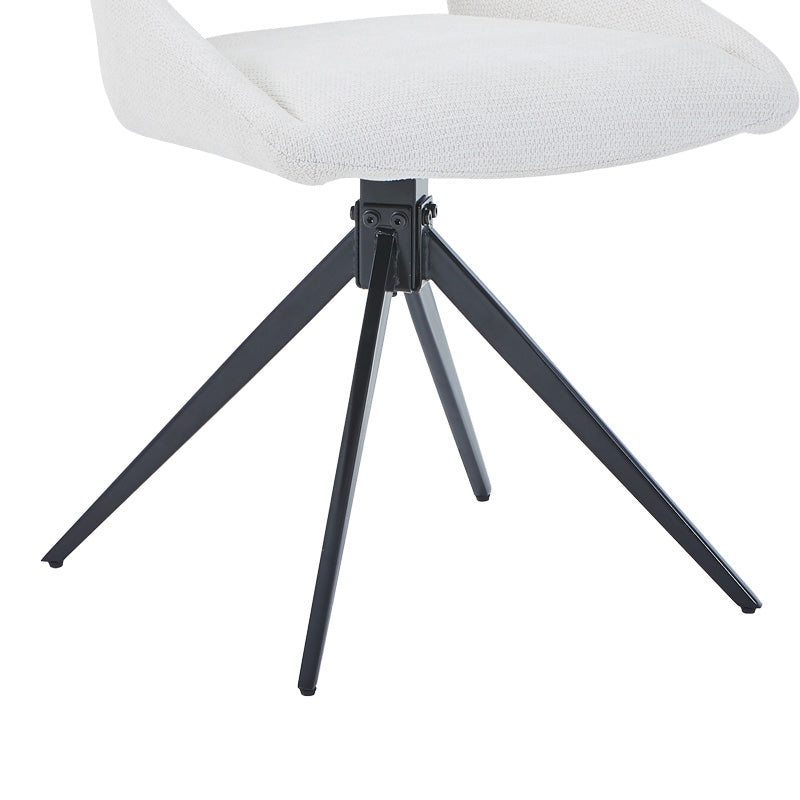 Καρέκλα περιστρεφόμενη Luciano I  σε κρεμ ύφασμα-πόδι μεταλλικό μαύρο 52.5x54x85εκ - Image 6