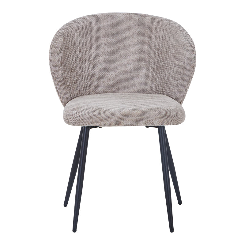 Καρέκλα Karg  μπεζ ύφασμα-πόδι μαύρο μέταλλο 57x62x80εκ