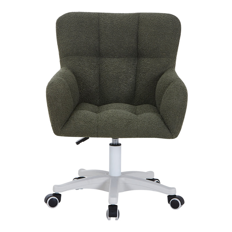 Καρέκλα γραφείου εργασίας Givole  σε λαδί μπουκλέ ύφασμα 55x55x75-84εκ