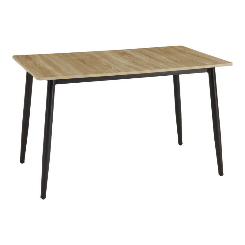 Τραπέζι Loza  sonoma MDF με μαύρο μεταλλικό πόδι 120x70x73εκ - Pakobazaar