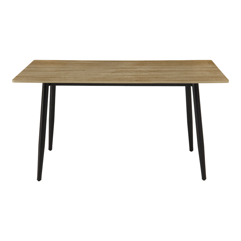 Τραπέζι Loza  sonoma MDF με μαύρο μεταλλικό πόδι 140x80x73εκ