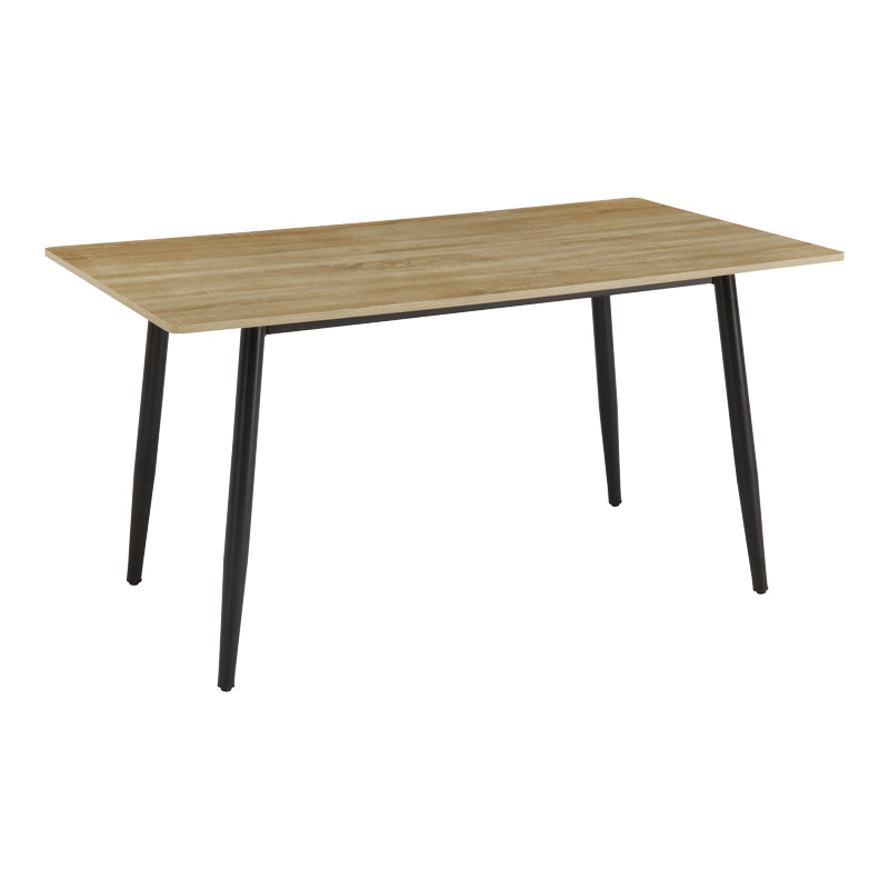 Τραπέζι Loza  sonoma MDF με μαύρο μεταλλικό πόδι 140x80x73εκ