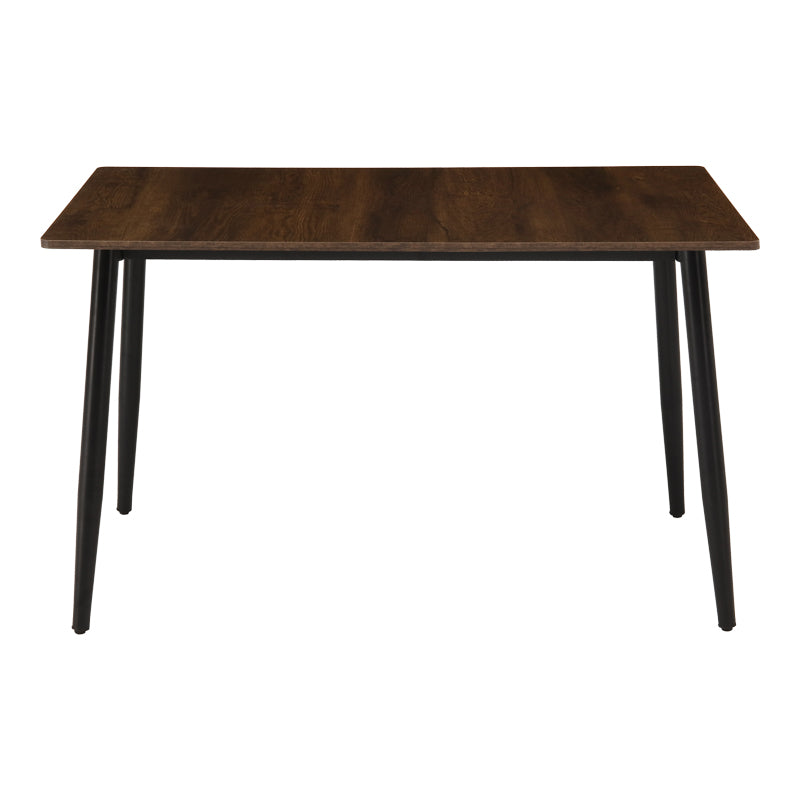 Τραπέζι Loza  καρυδί MDF με μαύρο μεταλλικό πόδι 140x80x73εκ