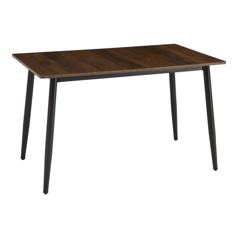 Τραπέζι Loza  καρυδί MDF με μαύρο μεταλλικό πόδι 140x80x73εκ