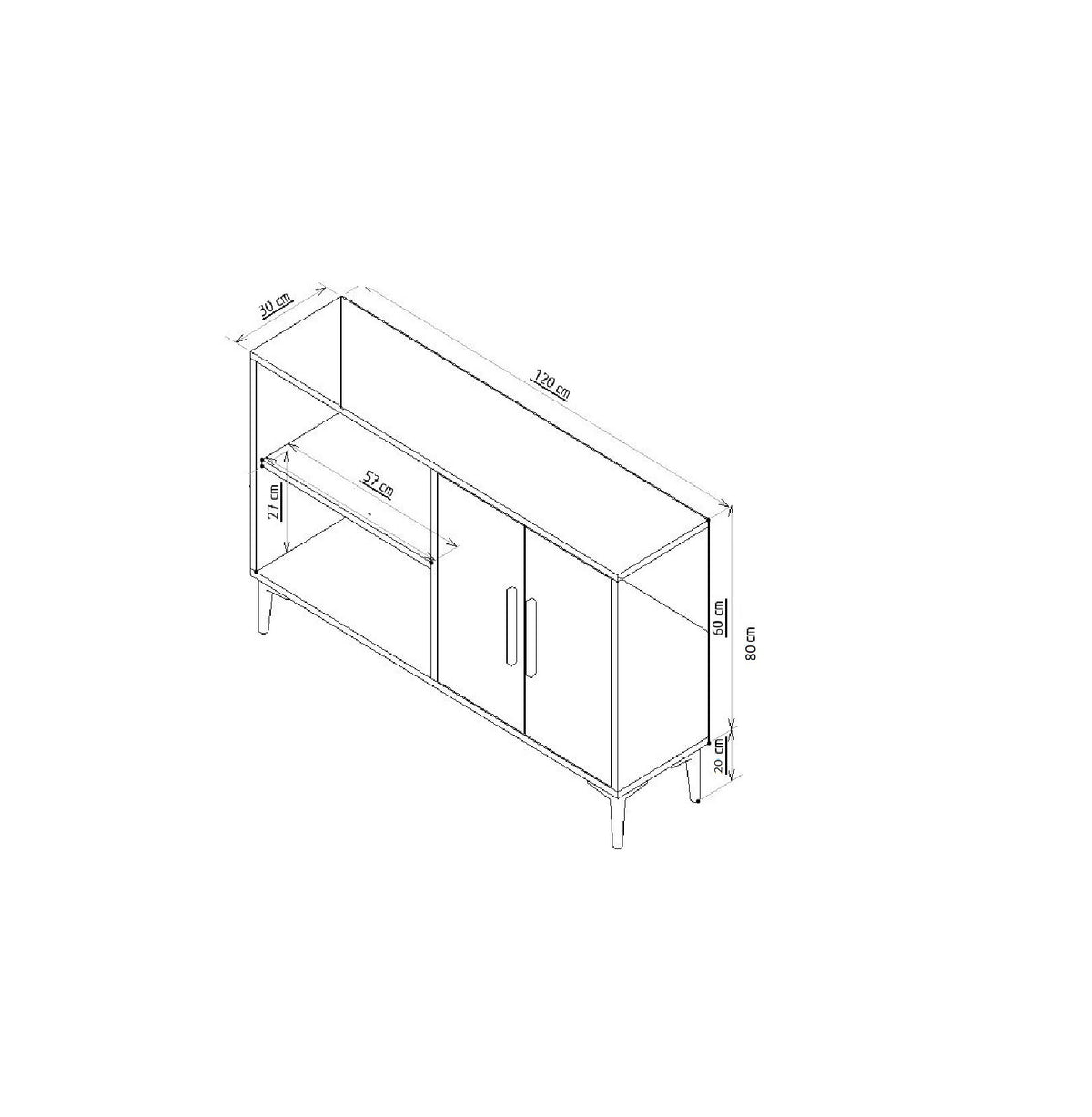 Κονσόλα Kavros Δρυς Sapphire - Χρυσό 120x30x80 εκ. Μελαμίνης