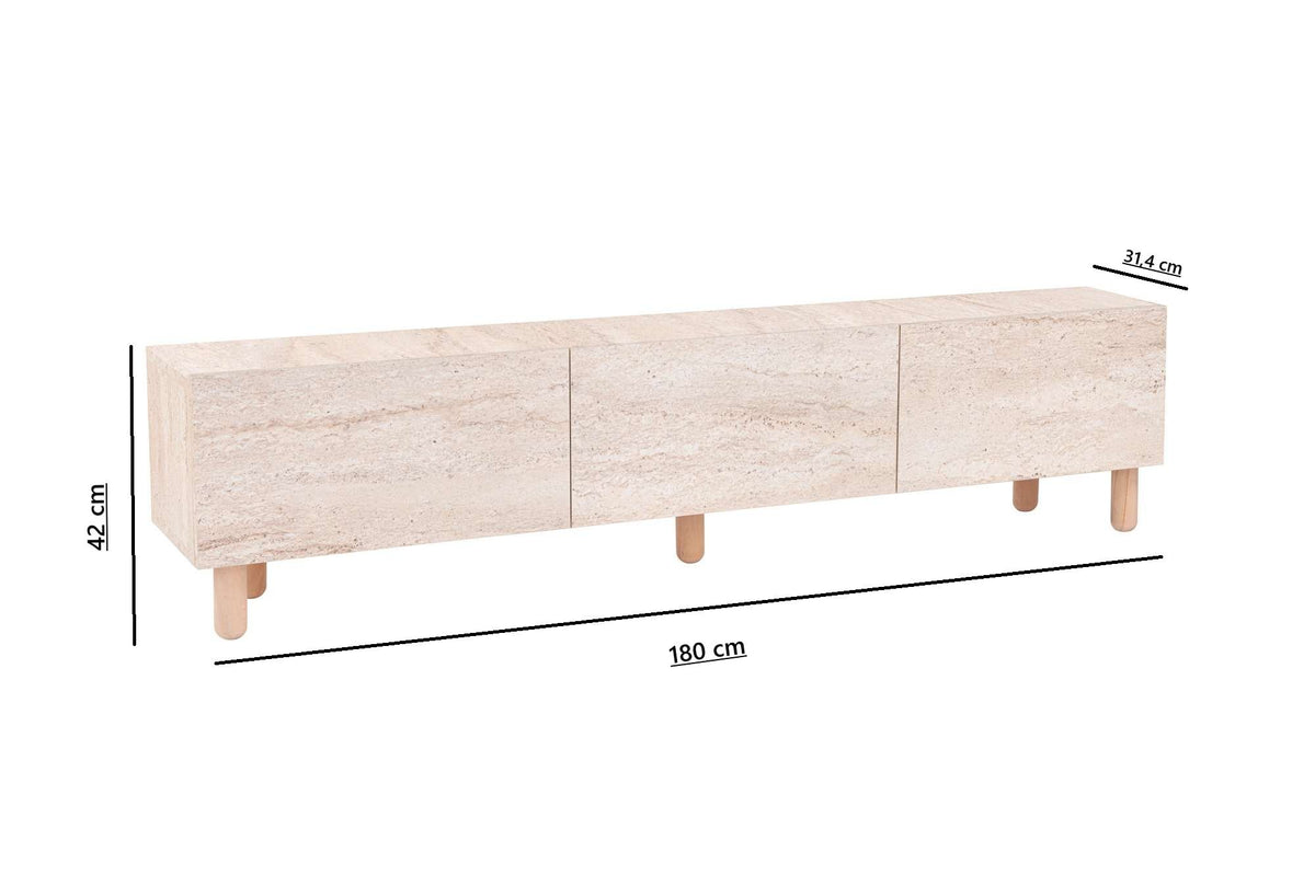 Έπιπλο Τηλεόρασης Myrtia Travertine 180x31.4x42 εκ. Μελαμίνης