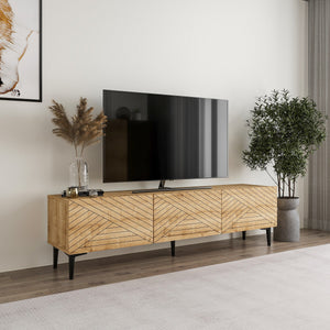 Έπιπλο Τηλεόρασης Thymari Δρυς Sapphire 160x31.4x44.1 εκ. Μελαμίνης