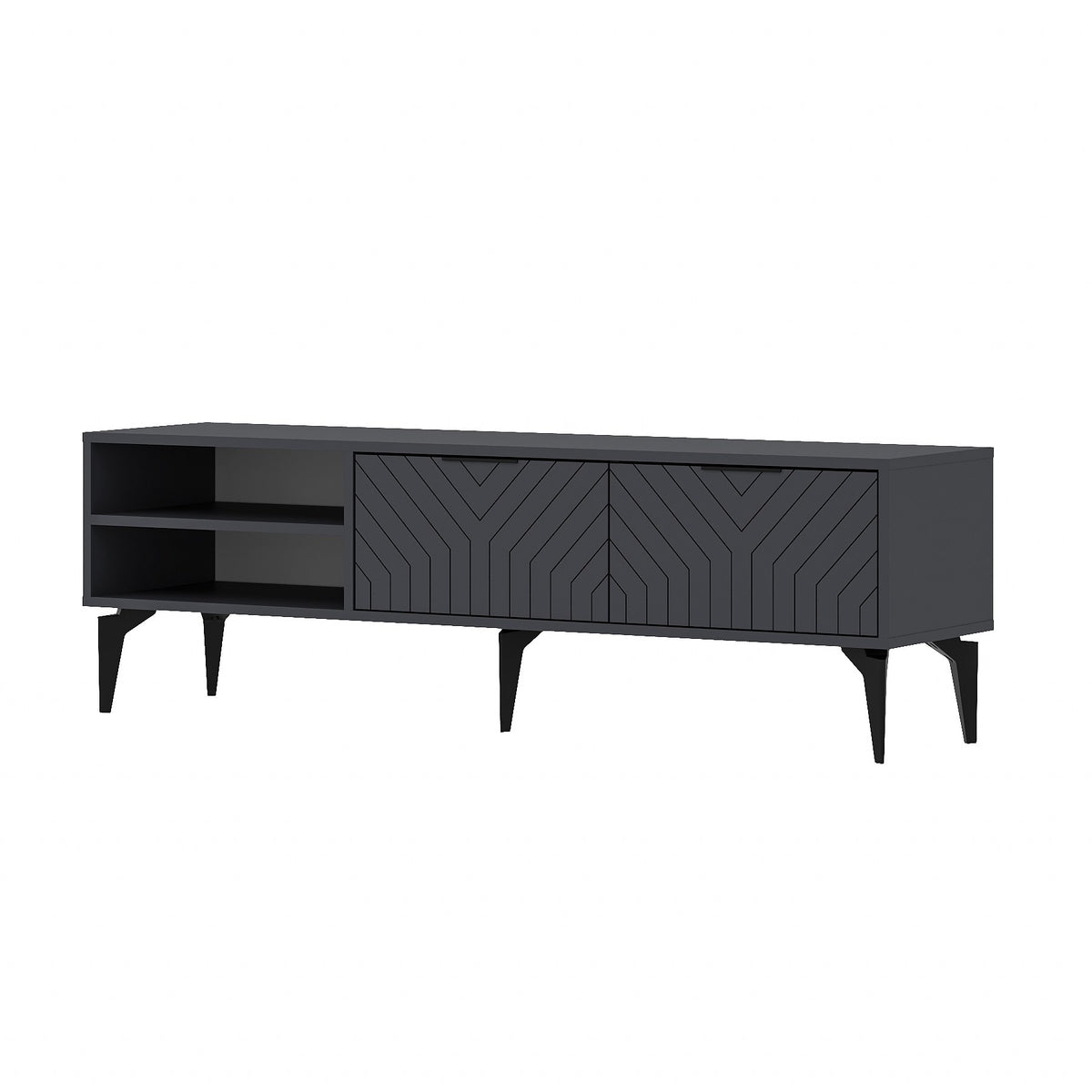 Έπιπλο Τηλεόρασης Spartylas Ανθρακί 160x29.6x50 εκ. Μελαμίνης