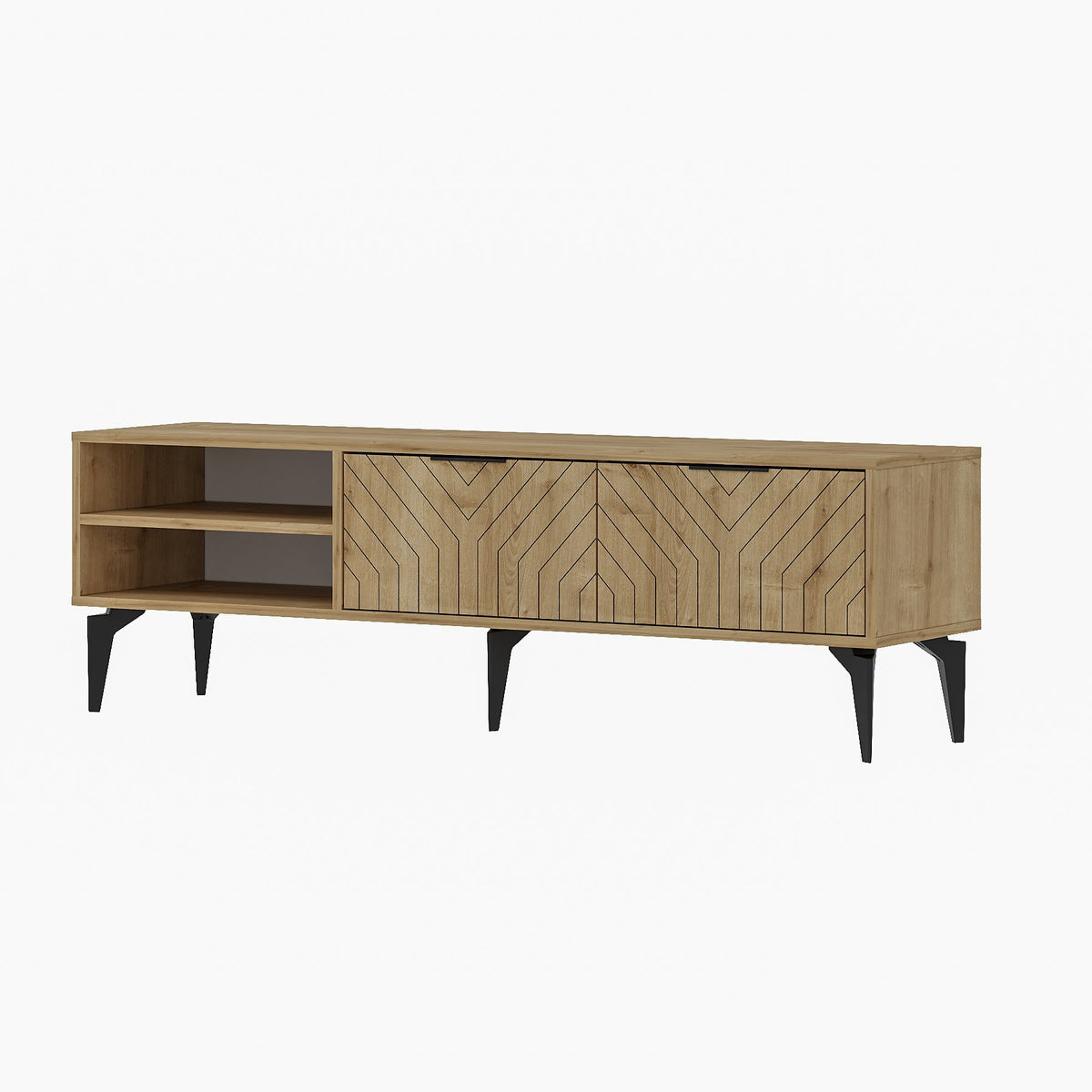 Έπιπλο Τηλεόρασης Spartylas Δρυς Sapphire 160x29.6x50 εκ. Μελαμίνης