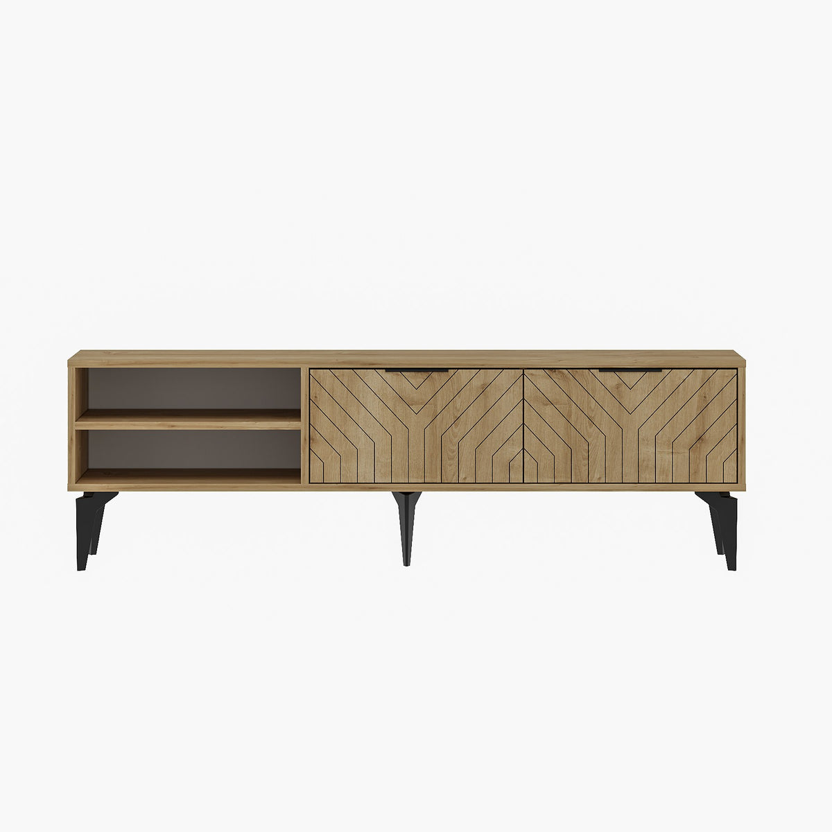 Έπιπλο Τηλεόρασης Spartylas Δρυς Sapphire 160x29.6x50 εκ. Μελαμίνης