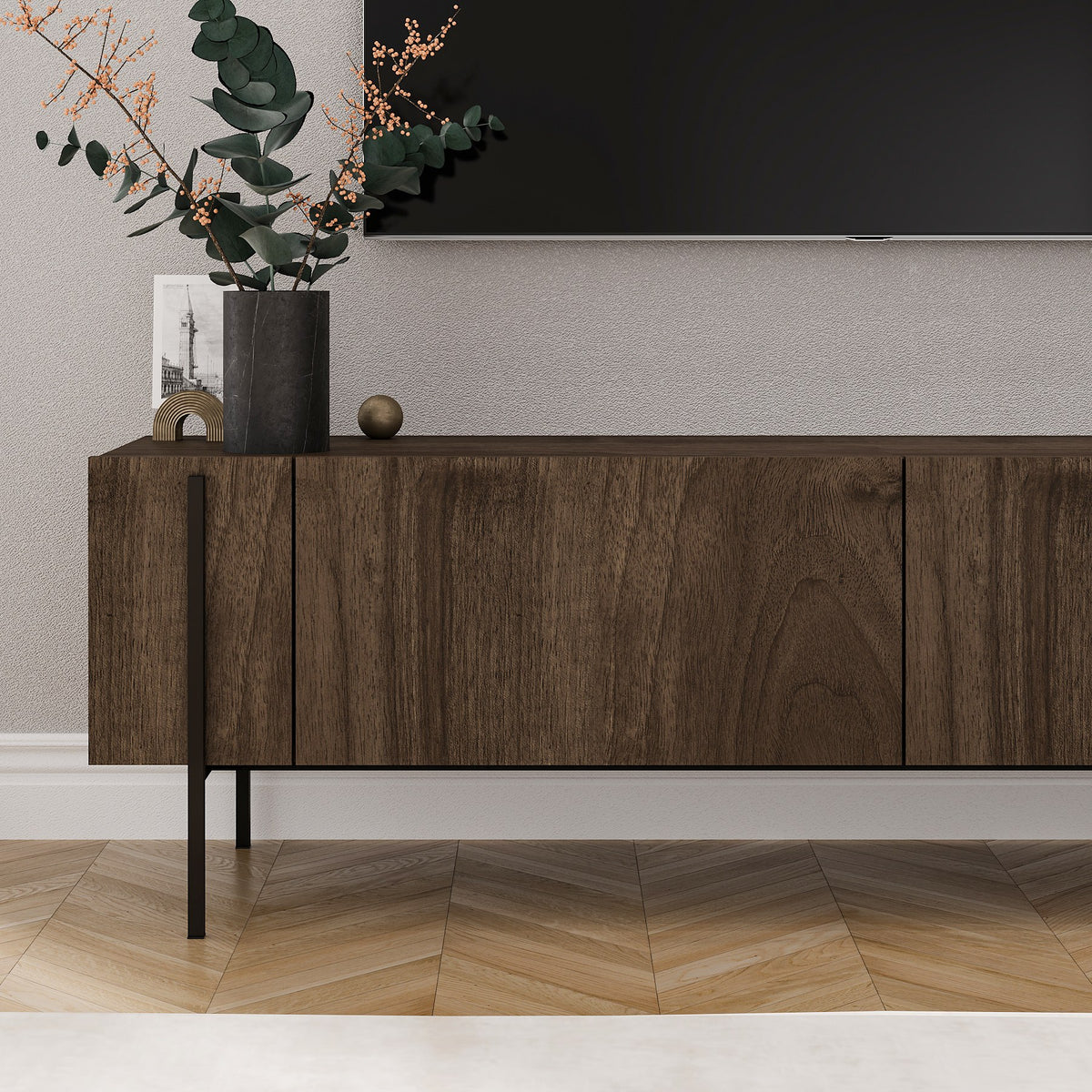 Έπιπλο Τηλεόρασης Rigani Καρυδί 160x31.4x45.6 εκ. Μελαμίνης