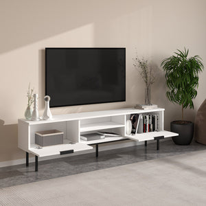 Έπιπλο Τηλεόρασης Kynopiastes Λευκό 180x29.6x50 εκ. Μελαμίνης