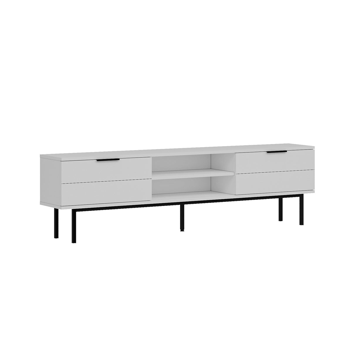 Έπιπλο Τηλεόρασης Kynopiastes Λευκό 180x29.6x50 εκ. Μελαμίνης