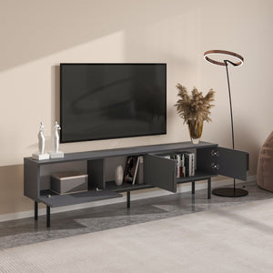 Έπιπλο Τηλεόρασης Perithia Ανθρακί 180x29.6x50 εκ. Μελαμίνης - Pakobazaar