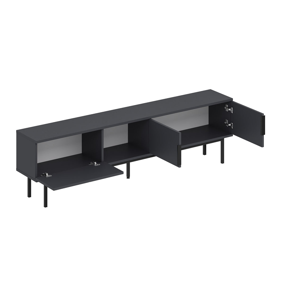 Έπιπλο Τηλεόρασης Perithia Ανθρακί 180x29.6x50 εκ. Μελαμίνης - Pakobazaar