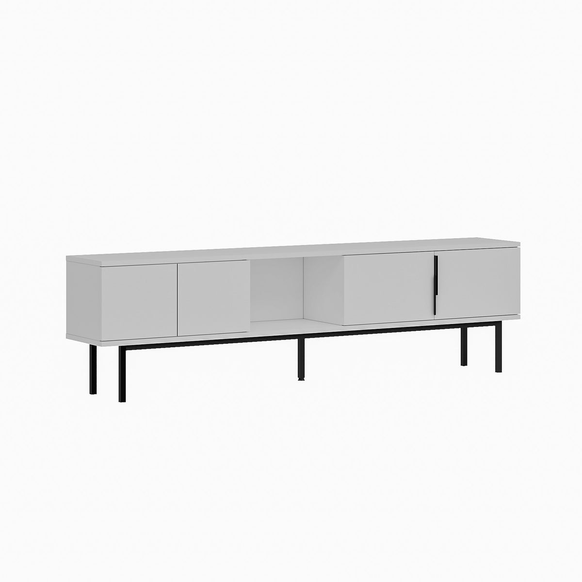 Έπιπλο Τηλεόρασης Perithia Λευκό 180x29.6x50 εκ. Μελαμίνης - Pakobazaar