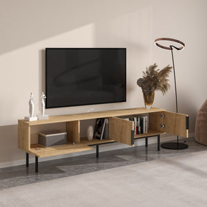 Έπιπλο Τηλεόρασης Perithia Δρυς Sapphire 180x29.6x50 εκ. Μελαμίνης - Pakobazaar
