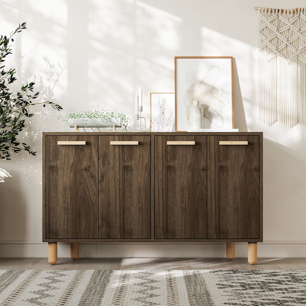 Κονσόλα Gavrio Καρυδί 120x29.6x73.6 εκ. Μελαμίνης - Pakobazaar