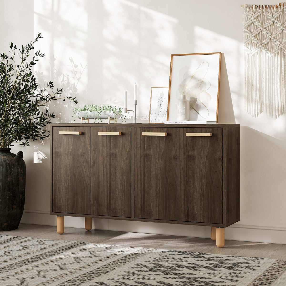 Κονσόλα Gavrio Καρυδί 120x29.6x73.6 εκ. Μελαμίνης - Pakobazaar