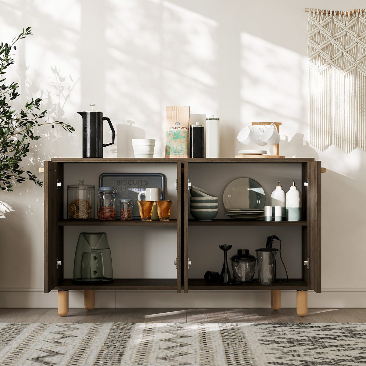 Κονσόλα Gavrio Καρυδί 120x29.6x73.6 εκ. Μελαμίνης - Pakobazaar