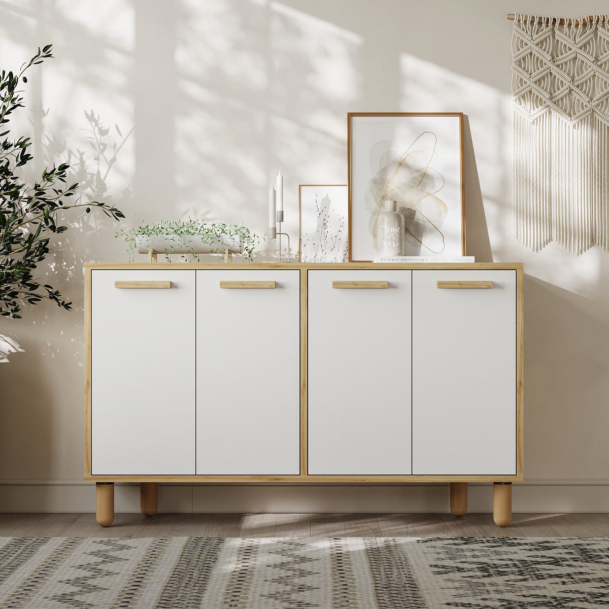 Κονσόλα Gavrio Δρυς Sapphire - Λευκό 120x29.6x73.6 εκ. Μελαμίνης