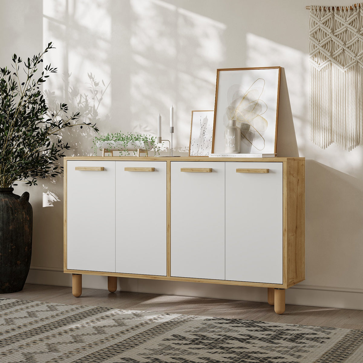 Κονσόλα Gavrio Δρυς Sapphire - Λευκό 120x29.6x73.6 εκ. Μελαμίνης