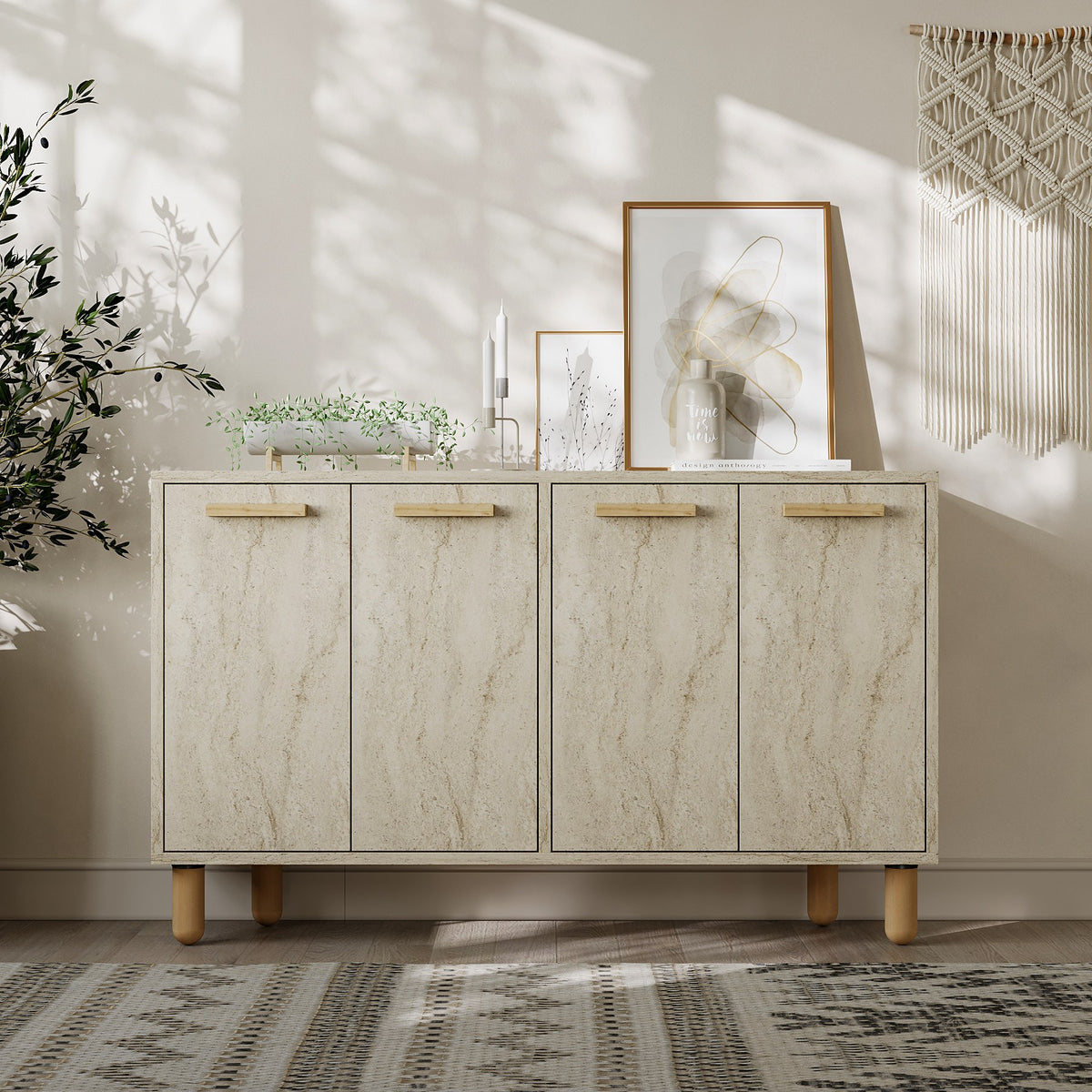 Κονσόλα Gavrio Travertine 120x29.6x73.6 εκ. Μελαμίνης - Pakobazaar