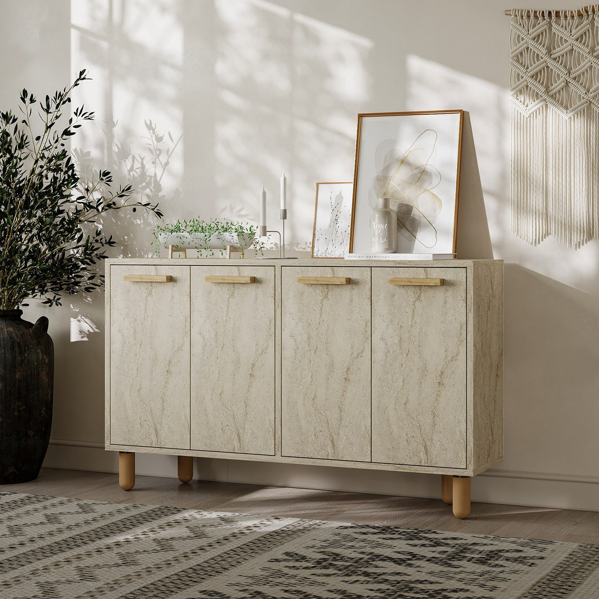 Κονσόλα Gavrio Travertine 120x29.6x73.6 εκ. Μελαμίνης - Pakobazaar
