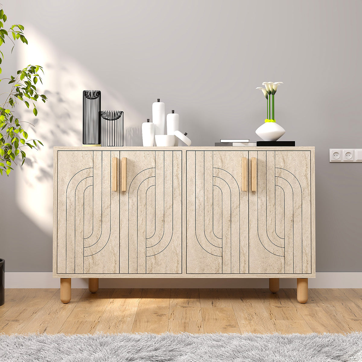 Κονσόλα Louiza Travertine 120x29.6x73.6 εκ. Μελαμίνης