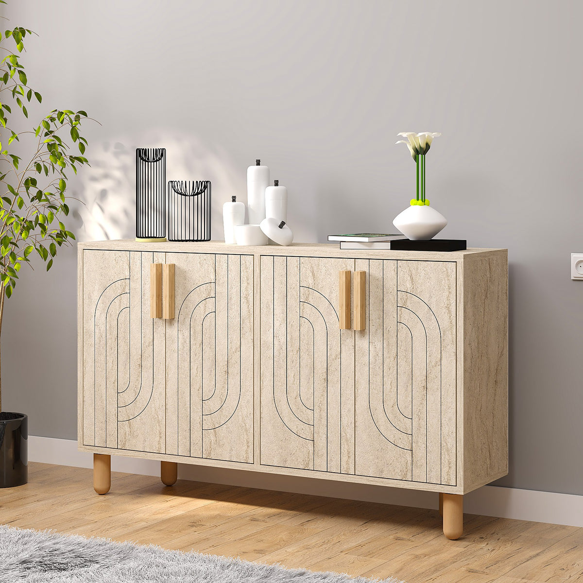 Κονσόλα Louiza Travertine 120x29.6x73.6 εκ. Μελαμίνης