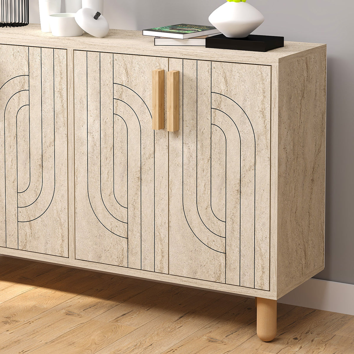Κονσόλα Louiza Travertine 120x29.6x73.6 εκ. Μελαμίνης