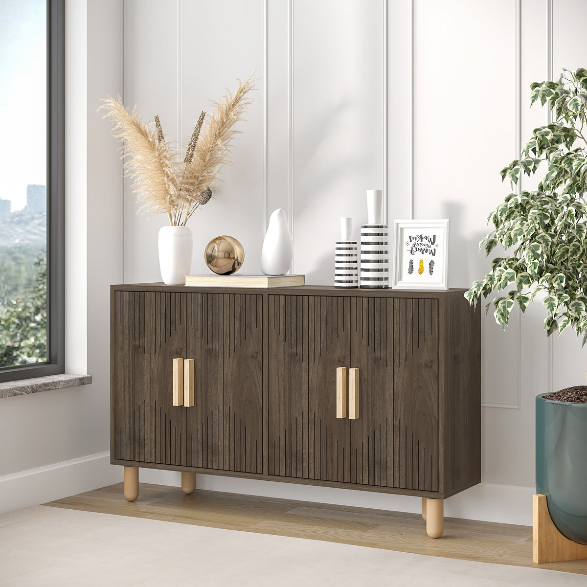Κονσόλα Elios Καρυδί 120x29.6x73.6 εκ. Μελαμίνης - Pakobazaar