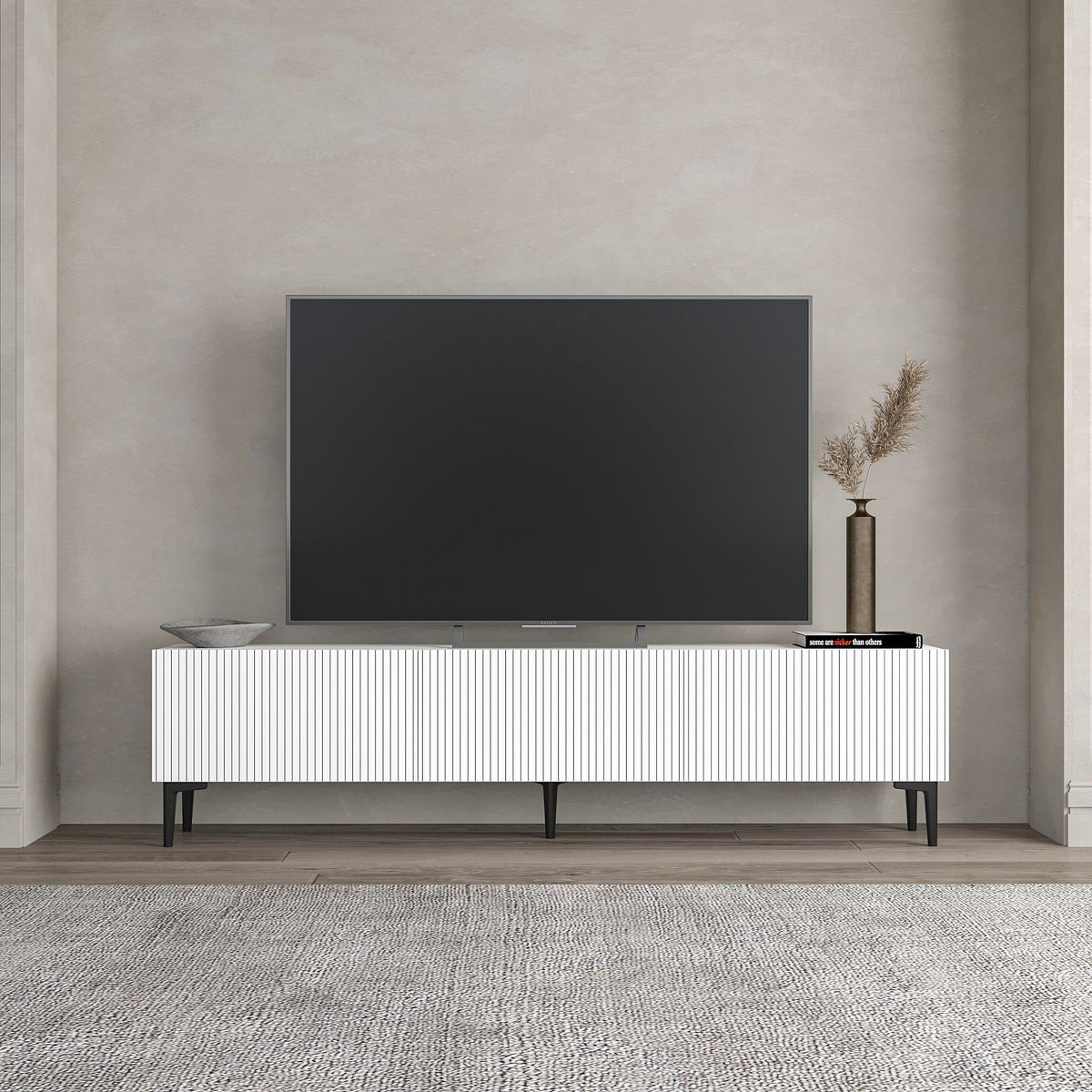 Έπιπλο Τηλεόρασης Renes Επιτοίχιο Λευκό 180x31.4x45 εκ. Μελαμίνης