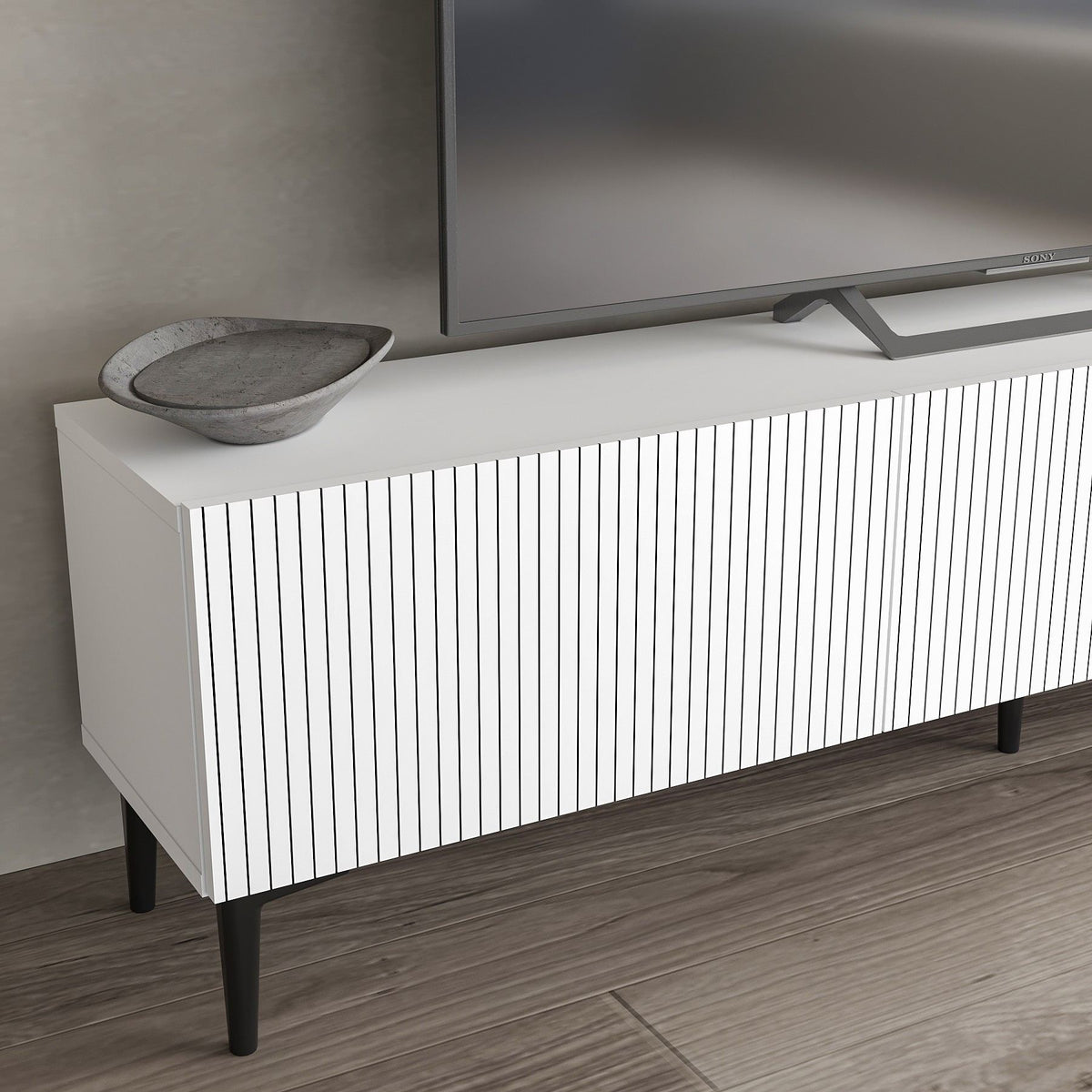 Έπιπλο Τηλεόρασης Renes Επιτοίχιο Λευκό 180x31.4x45 εκ. Μελαμίνης