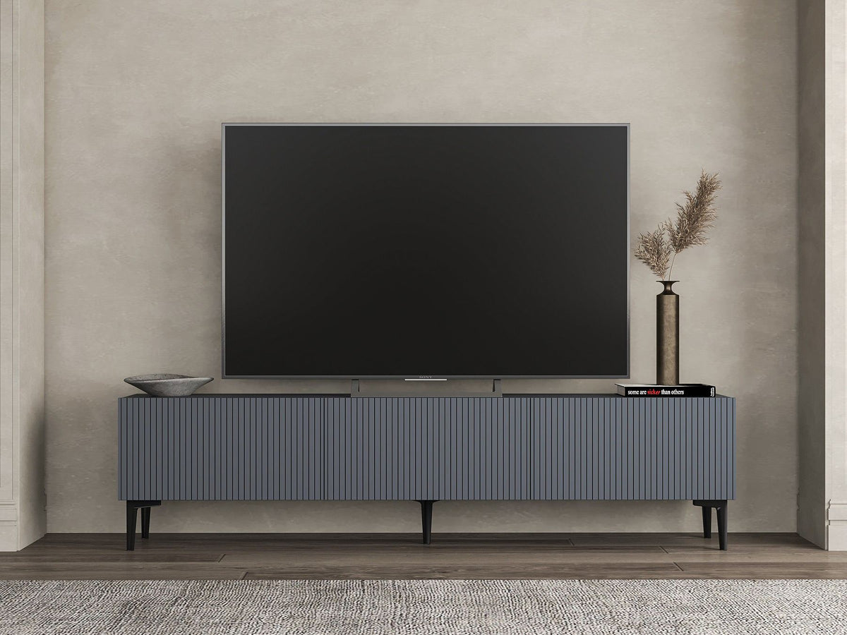 Έπιπλο Τηλεόρασης Renes Επιτοίχιο Ανθρακί 180x31.4x45 εκ. Μελαμίνης - Pakobazaar