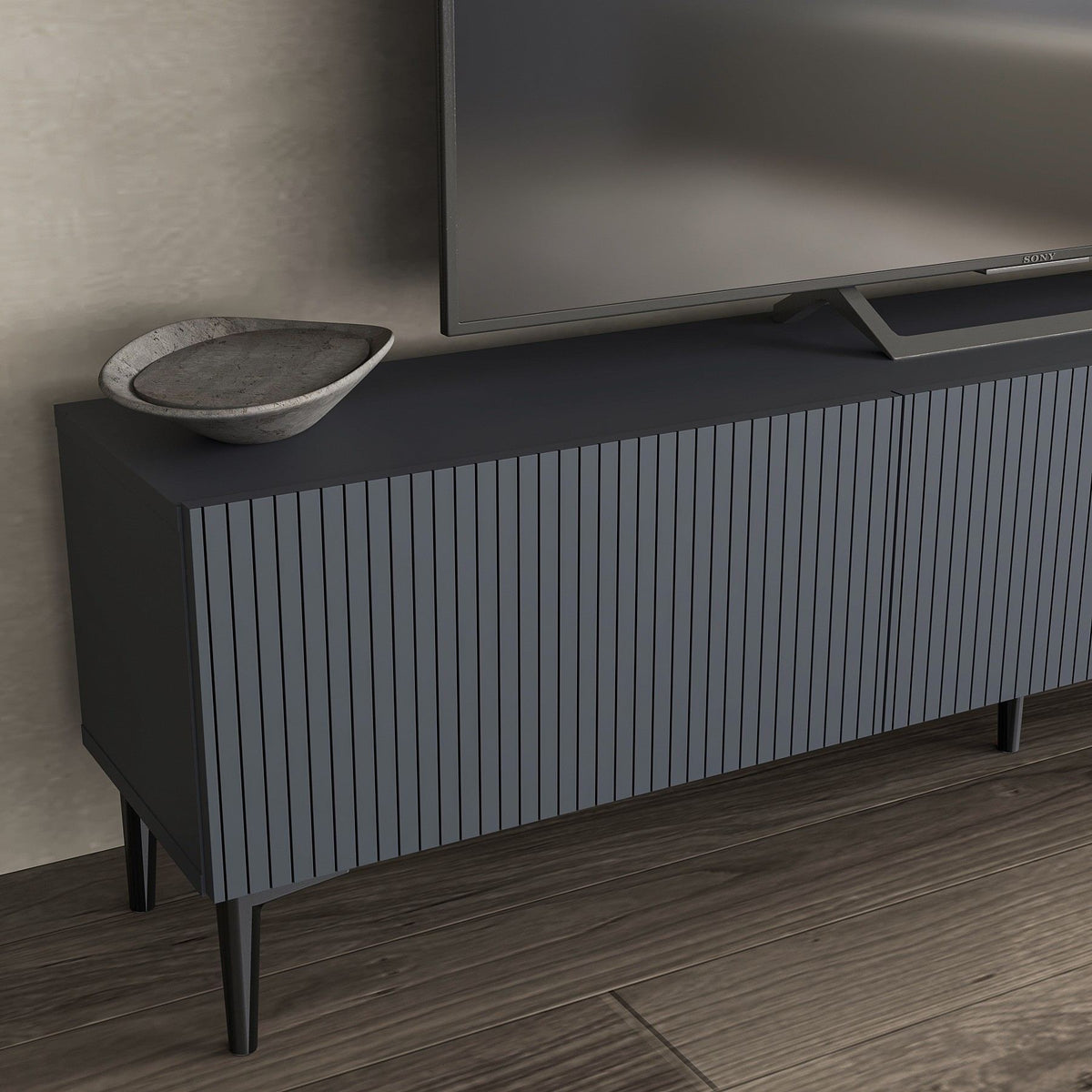 Έπιπλο Τηλεόρασης Renes Επιτοίχιο Ανθρακί 180x31.4x45 εκ. Μελαμίνης - Pakobazaar