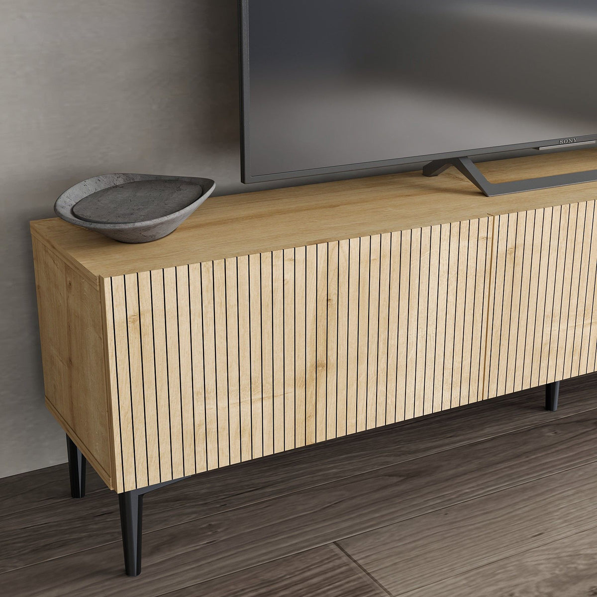 Έπιπλο Τηλεόρασης Renes Επιτοίχιο Δρυς Sapphire 180x31.4x45 εκ. Μελαμίνης