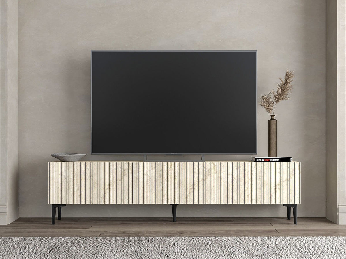 Έπιπλο Τηλεόρασης Renes Επιτοίχιο Travertine 180x31.4x45 εκ. Μελαμίνης - Pakobazaar