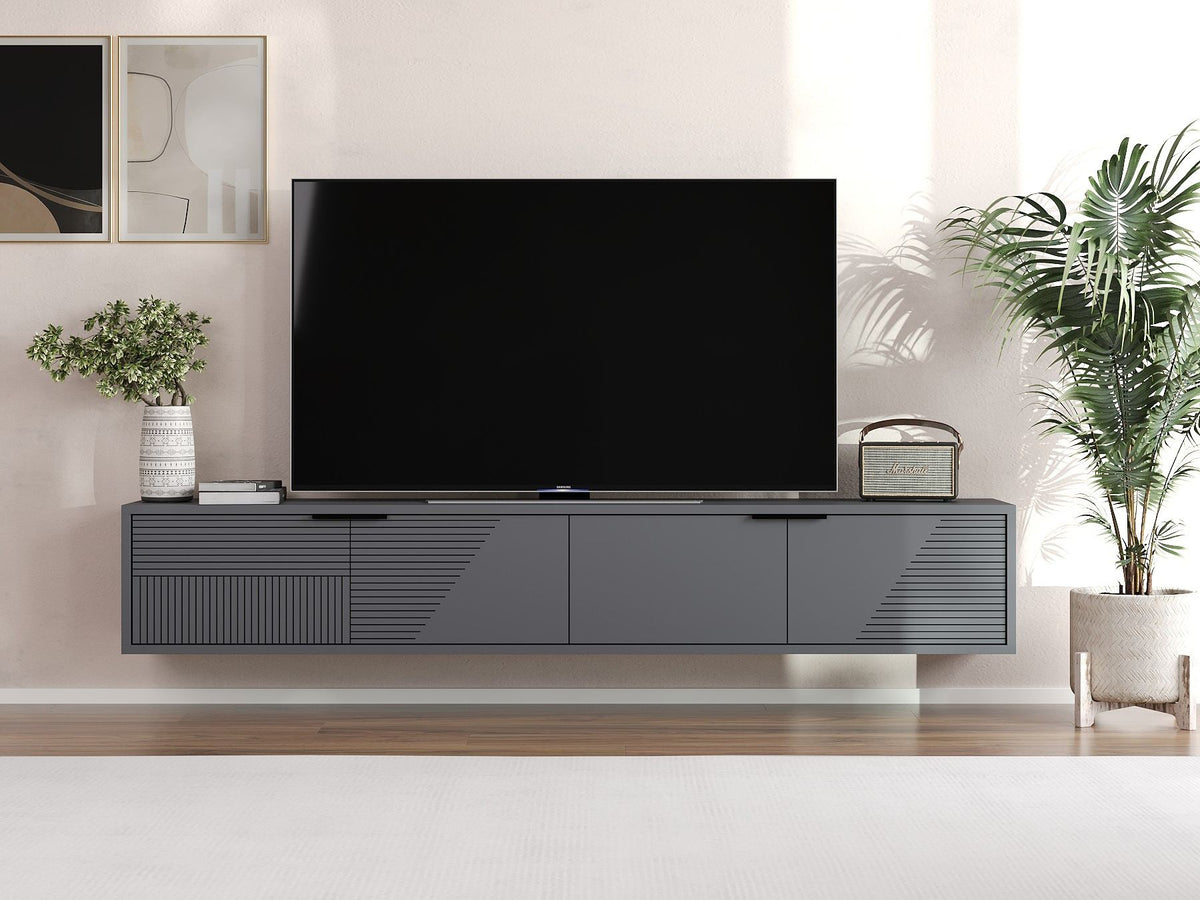 Έπιπλο Τηλεόρασης Liapades Ανθρακί 180x30x30 εκ. Μελαμίνης