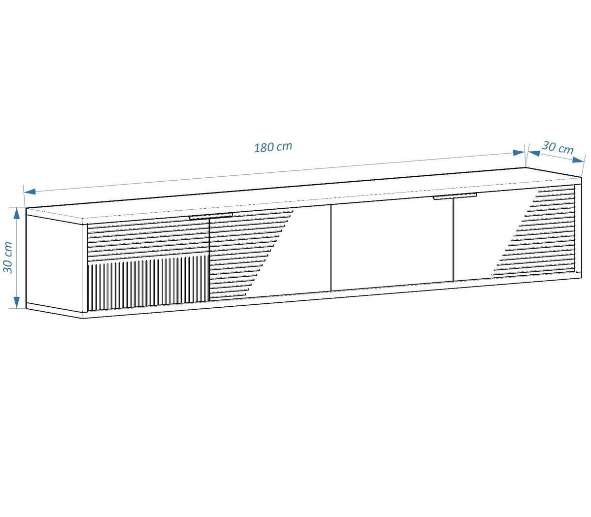 Έπιπλο Τηλεόρασης Liapades Ανθρακί 180x30x30 εκ. Μελαμίνης